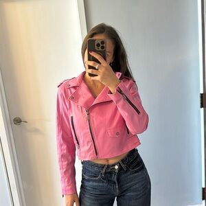 BCBG Generation Pink Faux Leather Jacket